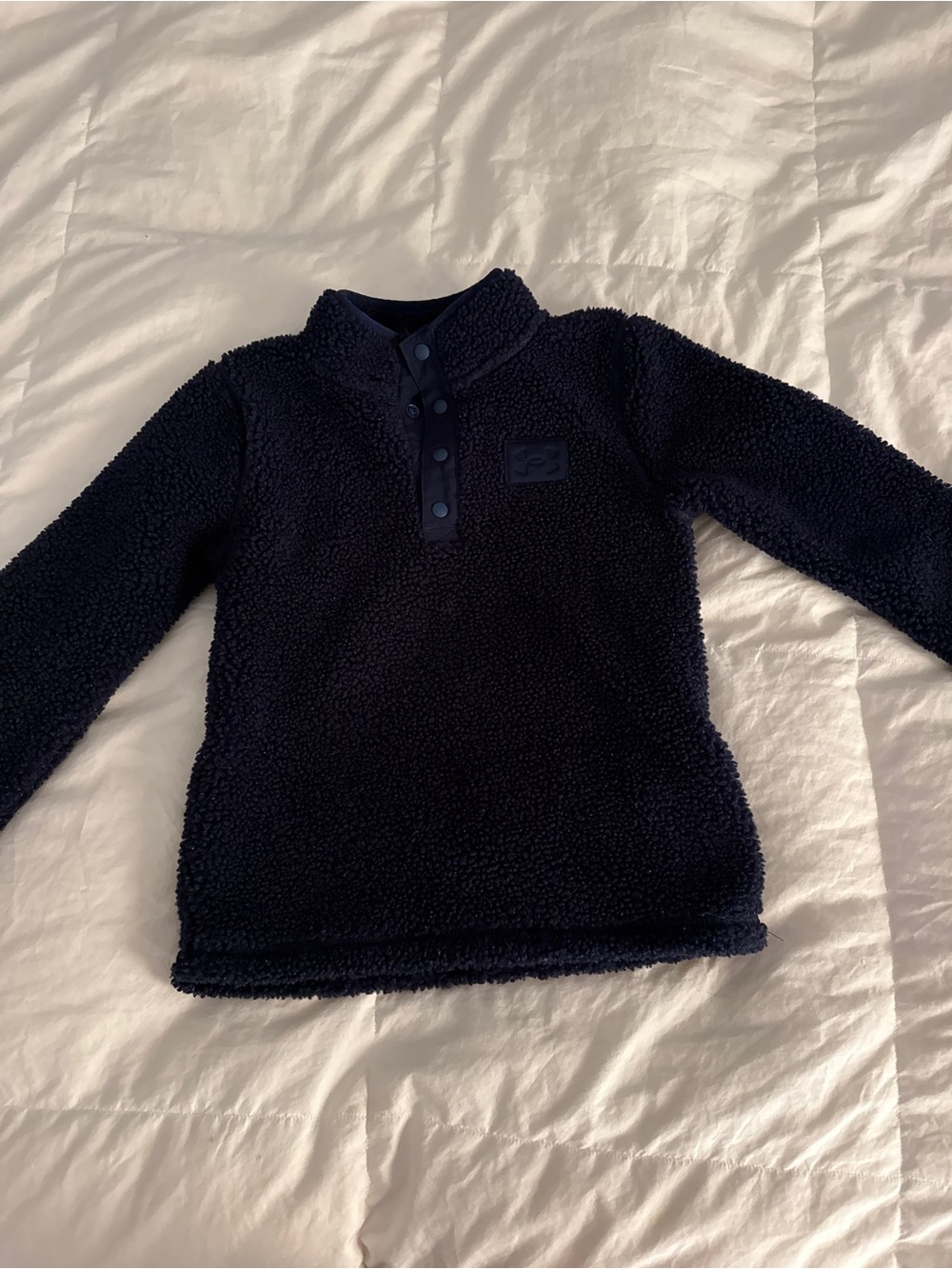 Under Armour Navy Sherpa Snap Pullover Hoodie
